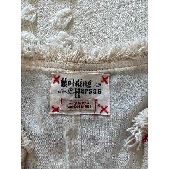 Holding Horses Anthropologie Women's Fringe Stripe Shift Dress Size 0 - Picture 6 of 9